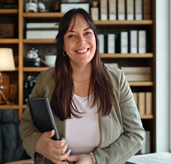 Laura Kuhl lächelt in die Kamera – Dein erster Kontakt für mehr Ordnung und Wohlfühlen